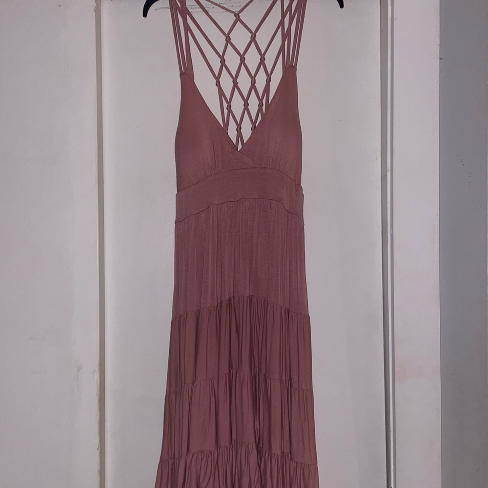 Pink spaghetti strap sun dress